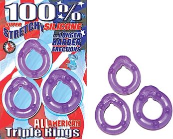 All American Triple Rings (Color: purple)
