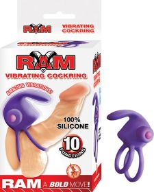 Ram Vibrating Cockring (Color: purple)