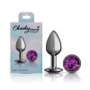 Purple Round Gem Gunmetal Metal Plug