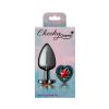 Rainbow Heart Gem Gunmetal Metal Plug