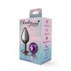 Purple Round Gem Gunmetal Metal Plug