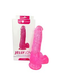 Get Lucky Jelly Love 7" Dildo (Color: pink)