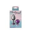 Purple Round Gem Gunmetal Metal Plug