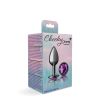 Purple Round Gem Gunmetal Metal Plug