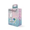 Clear Iridescent Heart Gem Silver Metal Plug