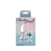 Clear Iridescent Heart Gem Silver Metal Plug