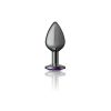 Purple Round Gem Gunmetal Metal Plug