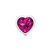 Bright Pink Heart Gem Silver Metal Plug