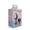 Deep Red Heart Gem Gunmetal Metal Plug
