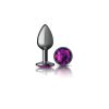 Purple Round Gem Gunmetal Metal Plug