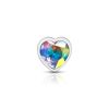 Clear Iridescent Heart Gem Silver Metal Plug