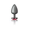 Deep Red Heart Gem Gunmetal Metal Plug