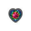 Rainbow Heart Gem Gunmetal Metal Plug