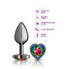 Rainbow Heart Gem Gunmetal Metal Plug