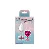 Bright Pink Heart Gem Silver Metal Plug