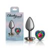 Rainbow Heart Gem Gunmetal Metal Plug