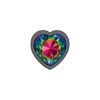 Rainbow Heart Gem Gunmetal Metal Plug