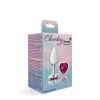 Bright Pink Heart Gem Silver Metal Plug