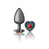Rainbow Heart Gem Gunmetal Metal Plug