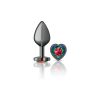 Rainbow Heart Gem Gunmetal Metal Plug