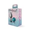 Teal Round Gem Gunmetal Metal Plug