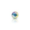 Clear Iridescent Round Gem Silver Metal Plug