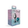 Teal Round Gem Gunmetal Metal Plug