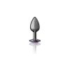 Purple Round Gem Gunmetal Metal Plug