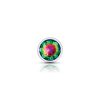 Rainbow Round Gem Silver Metal Plug