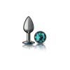 Teal Round Gem Gunmetal Metal Plug